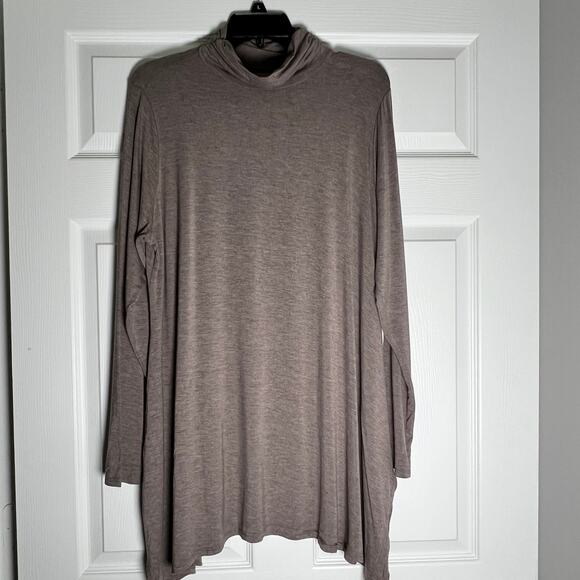 Soft Surroundings Long Sleeve Turtleneck Tunic Top Women's Plus Size 1X Brown - Picture 2 of 6